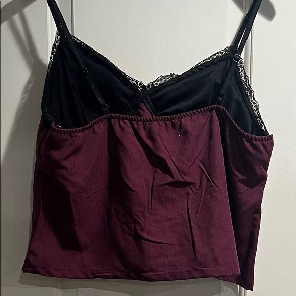 No Boundaries Purple Dark Cherry Camisole Top with Black Lace XL - Picture 7 of 7